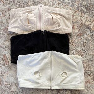 Medela Pumping Bras in Cream, Black, and White